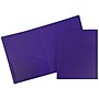 JAM Paper Heavy Duty Two-Pocket Plastic Folders, Purple, 6/Pack (383NPURPLED)~#|#~sp89840075_sc7