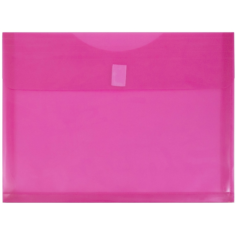 JAM Paper Standard Plastic Document File, 1 Pocket, Letter, Fuchsia Pink, 12/Pack (218V1FU) image 1