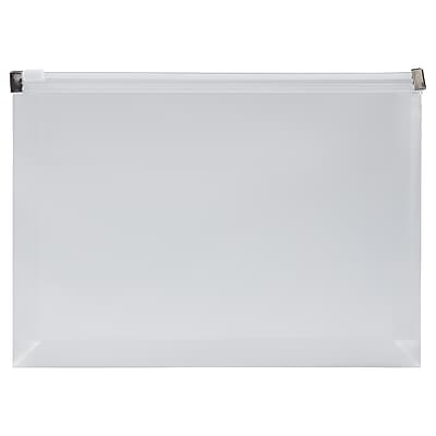 JAM PAPER Clear Legal Plastic Envelopes With Hook & Loop Closure | 9.75" X 14.5" | Pack Of 12