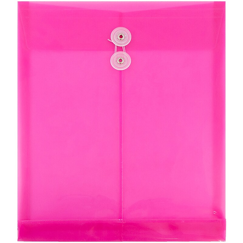 JAM Paper Plastic Document File, Letter, Fuchsia Pink, 12/Pack (1221557) image 1