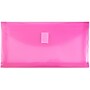 JAM Paper Plastic Filing Envelope with Hook & Loop Closure, 10" x 5.25", Fuchsia Pink, 12/Pack (921V1FU)~#|#~sp89840092_sc7