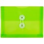 JAM Paper Plastic Envelopes with Button and String Tie Closure, Index Booklet, 5.5 x 7.5, Lime Green, 12/Pack (920B1LI)~#|#~sp89840097_sc7
