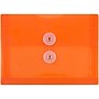 JAM Paper Plastic Envelopes with Button and String Tie Closure, Index Booklet, 5.5 x 7.5, Orange, 12/Pack (920B1OR)~#|#~sp89840102_sc7