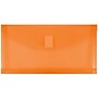 JAM Paper Standard Plastic Filing Envelope with Hook & Loop Closure, 5.25" x 10", Orange, 108/Box (921V1ORB)~#|#~sp89840103_sc7