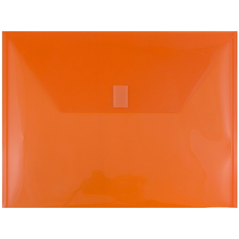 Jam Paper Plastic File Pocket, Letter Size, Orange, 12/Pack (218V0or) image 1