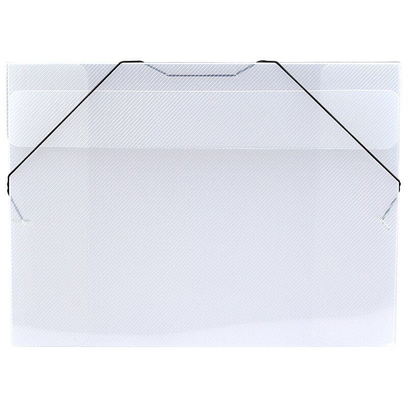 JAM Paper Plastic Portfolio Case with Elastic Closure, Clear (6102 001) image 1
