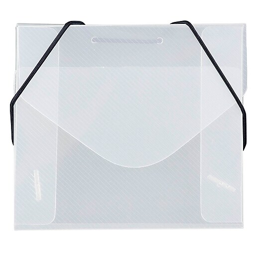 JAM Paper® Plastic CD Case Portfolio with Elastic Closure, 5 x 5 5/8 x ...