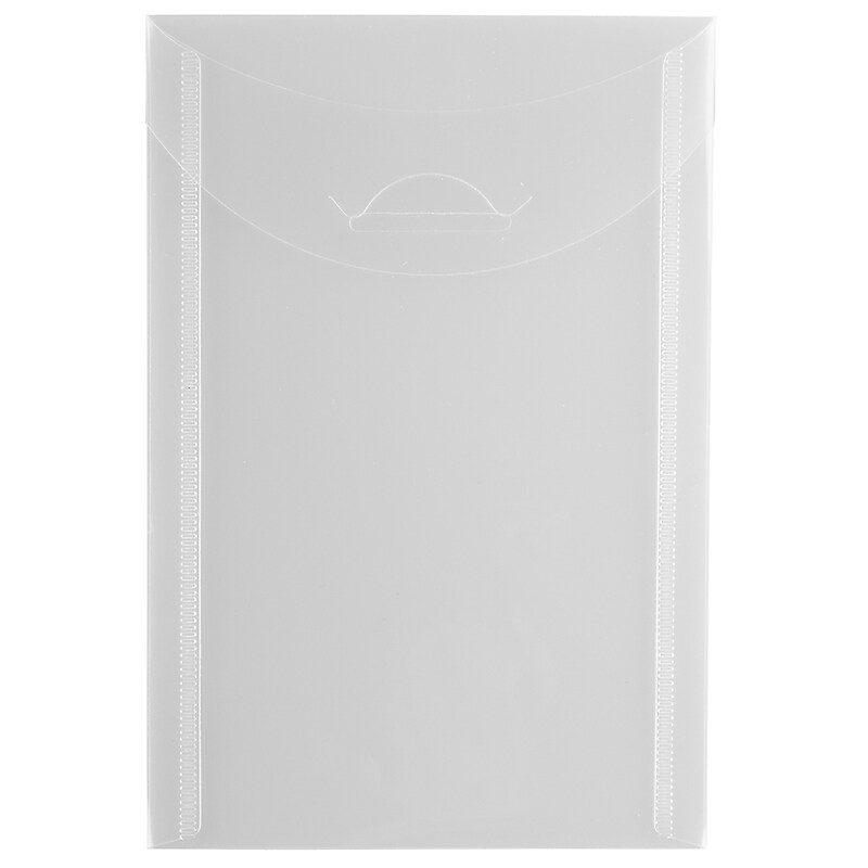 JAM Paper Plastic Envelopes with Tuck Flap Closure, Open End, 4.12 x 6, Clear, 12/Pack (1541745) image 1