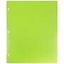 JAM Paper Heavy Duty 3 Hole Punch Two-Pocket Plastic Folders, Lime Green, 6/Pack (383HHPLID)~#|#~sp89840225_sc7