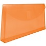 JAM Paper Standard Plastic Filing Envelope with Hook & Loop Closure, 5.25" x 10", Orange, 108/Box (921V1ORB)~#|#~sp89840233_sc7