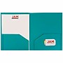 JAM Paper Heavy Duty Two-Pocket Plastic Folders, Teal Blue, 6/Pack (Ox57401d)~#|#~sp89840252_sc7