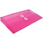 JAM Paper Plastic Envelopes with Button and String Closure, #10 Business Booklet, 5.25 x 10, Fuchsia Pink, 12/Pack (921B1FU)~#|#~sp89840270_sc7