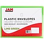 JAM Paper Plastic Envelopes with Hook & Loop Closure, Index Booklet, 5.5 x 7.5, Lime Green, 12/Pack (920V0LI)~#|#~sp89840288_sc7