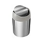 simplehuman Mini Swing Lid Trash Can, Brushed Stainless Steel, 0.4 Gal., 6/Carton (CW2084)~#|#~sp89843453_sc7