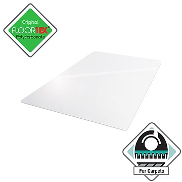 Floortex Cleartex Ultimat Carpet Chair Mat, 48" x 60", Medium-Pile, Clear (1115223ER)