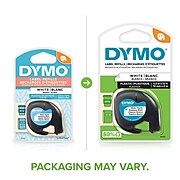 Dymo LetraTag 91331 Label Maker Tape, 1/2"W, Black On White