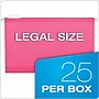 Pendaflex 10 Heavy Duty Reinforced Hanging File Folder, 1/5-Tab, Legal, Pink, 25/Box (04153 1/5 PIN)~#|#~sp89940512_sc7