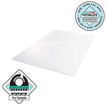 Floortex Computex Advantagemat Carpet Chair Mat, 48" x 60", Medium-Pile, Clear (3115226EV)