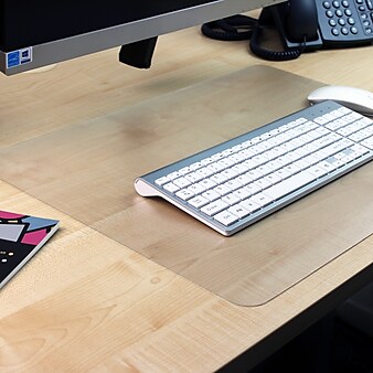 Floortex Desktex® Anti-Slip Plastic Desk Pad, 19" x 22", Clear (FPDE1924RA2)