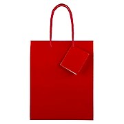 JAM Paper 10" x 8" x 4" Paper Gift Bags, Red, 6 Bags/Pack (672GLrea)