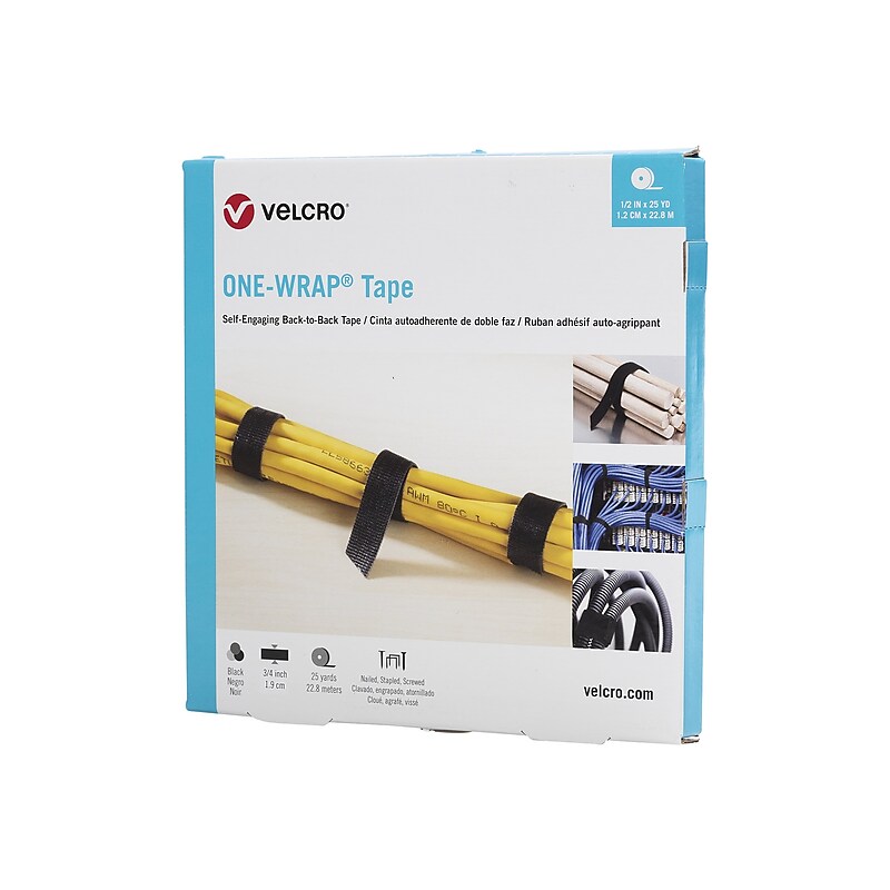 Velcro ONE-WRAP Hook & Loop Nylon Cable Tape, 900", Black (HLVEL340B) image 1
