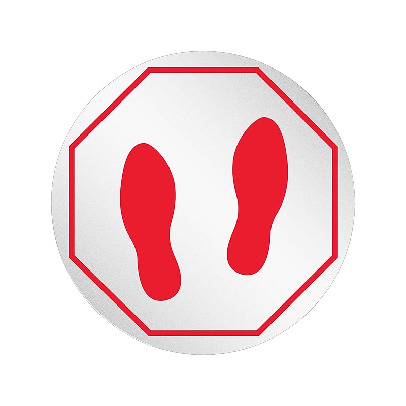 Deflect-O StandSafe Spacing Disc, Footprint , 20", Clear/Red, 6/Pack  (PSDD20FPSS/6) image 1