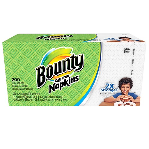 Bounty Quilted Dinner Napkins, 1Ply, 200/Pack (34885) at Staples