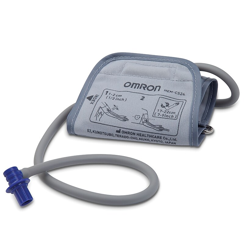 Omron D-Ring Blood Pressure Cuff, Small Adult Arm, Gray (HEM-CS24-B) image 1