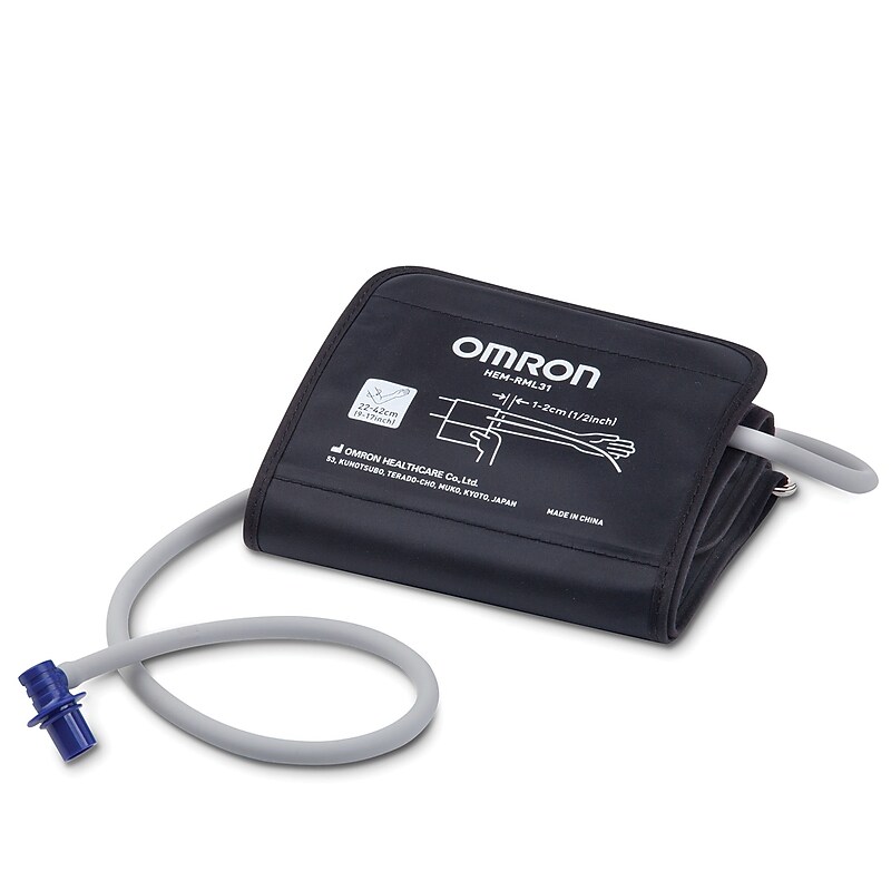 Omron Wide Range D-Ring Blood Pressure Cuff, Arm, Black (HEM-RML31-B) image 1