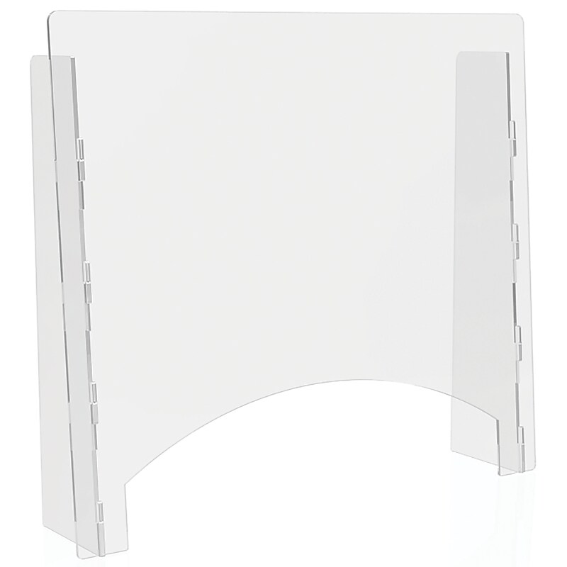 Deflect-O Freestanding Sneeze Guard, 24"H x 27"W, Clear Acrylic, 2/Carton (PBCTA2724P) image 1