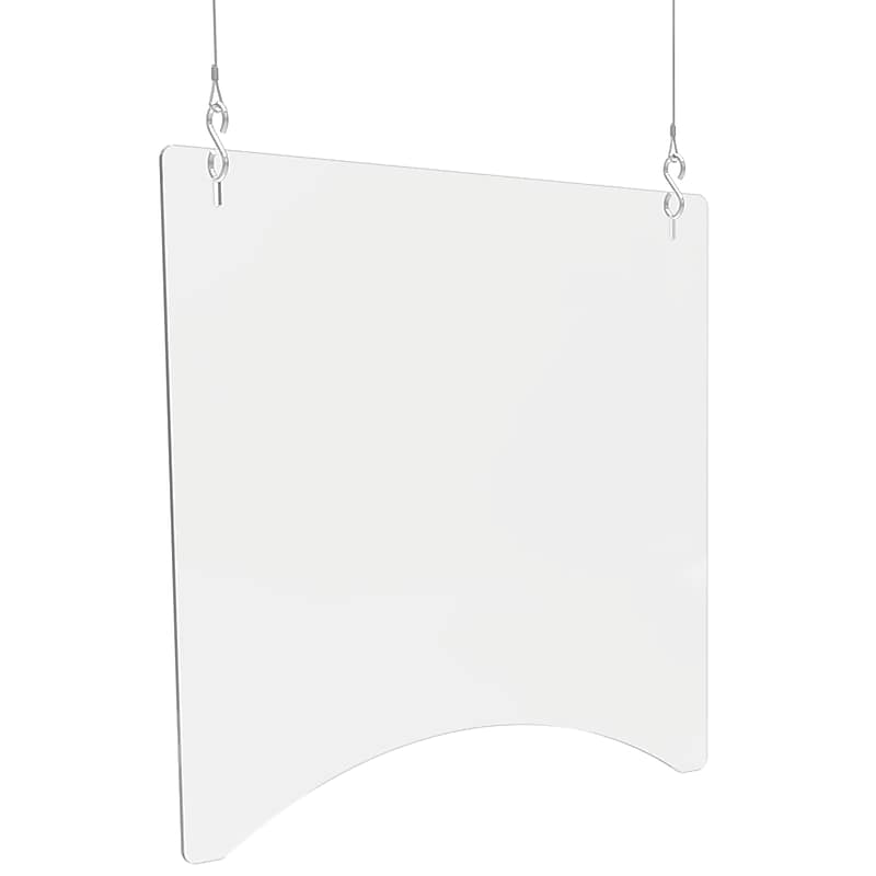 Deflect-O Hanging Sneeze Guard, 24"H x 24"W, Clear Polycarbonate, 2/Carton (PBCHPC2424) image 1