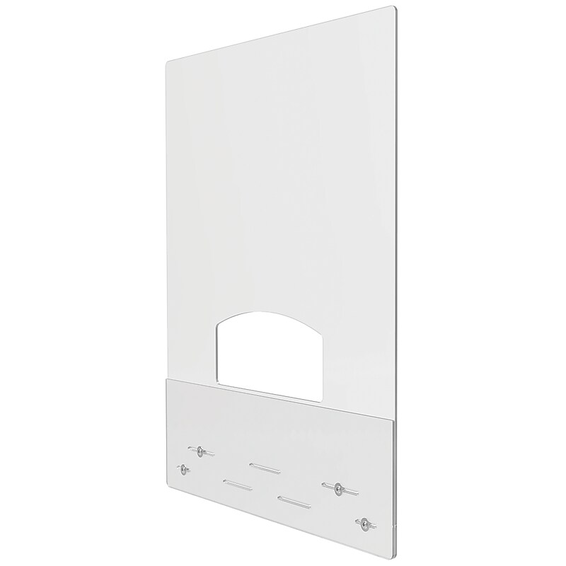 Deflect-O Surface Mount Sneeze Guard, 38"H x 31.5"W, Clear Polycarbonate, 2/Carton (PBCMPC3138P) image 1