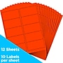 JAM Paper Laser/Inkjet Shipping Labels, 2" x 4", Neon Red, 10 Labels/Sheet, 12 Sheets/Pack (354328034)~#|#~sp90422432_sc7