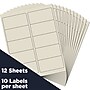 JAM Paper Laser/Inkjet Shipping Shipping Labels, 2" x 4", Ivory, 10 Labels/Sheet, 12 Sheets/Pack (17966070)~#|#~sp90422434_sc7