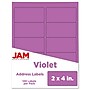 JAM Paper Laser/Inkjet Shipping Address Labels, 2" x 4", Violet Purple, 10 Labels/Sheet, 12 Sheets/Pack (302725790)~#|#~sp90422451_sc7