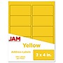 JAM Paper Laser/Inkjet Shipping Address Labels, 2" x 4", Yellow, 10 Labels/Sheet, 12 Sheets/Pack (302724410)~#|#~sp90422452_sc7