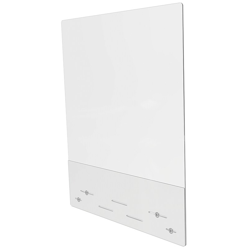 Deflect-O Surface Mount Sneeze Guard, 38"H x 31.5"W, Clear Acrylic, 2/Carton (PBCMA3138FB) image 1
