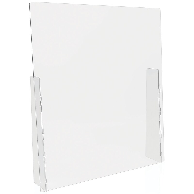 Deflect-O Freestanding Sneeze Guard, 36"H x 31.75"W, Clear Acrylic, 2/Carton (PBCTA3136F) image 1
