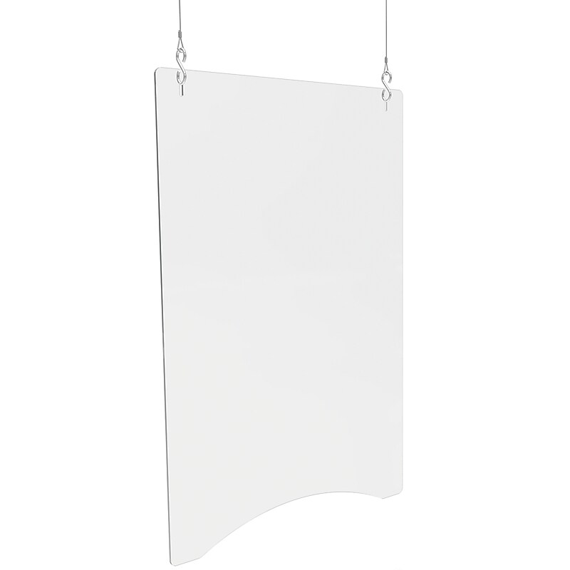 Deflect-O Hanging Sneeze Guard, 36"H x 24"W, Clear Acrylic, 2/Carton (PBCHA2436) image 1
