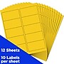 JAM Paper Laser/Inkjet Shipping Address Labels, 2" x 4", Yellow, 10 Labels/Sheet, 12 Sheets/Pack (302724410)~#|#~sp90422666_sc7