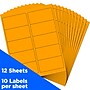 JAM Paper Laser/Inkjet Shipping Labels, 2" x 4", Neon Orange, 10 Labels/Sheet, 12 Sheets/Pack (35432826)~#|#~sp90422674_sc7