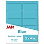 JAM Paper Laser/Inkjet Shipping Address Labels, 2" x 4", Blue, 10 Labels/Sheet, 12 Sheets/Pack (302725768)~#|#~sp90422685_sc7