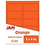 JAM Paper Laser/Inkjet Shipping Address Labels, 2" x 4", Orange, 10 Labels/Sheet, 12 Sheets/Pack (302725784)~#|#~sp90422689_sc7