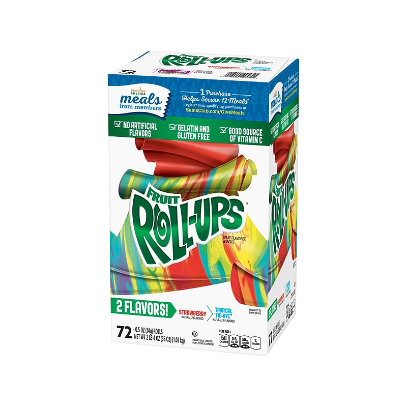 Betty Crocker Fruit Roll-Ups, Variety Pack, 0.5 oz., 72/Pack (49582) image 1