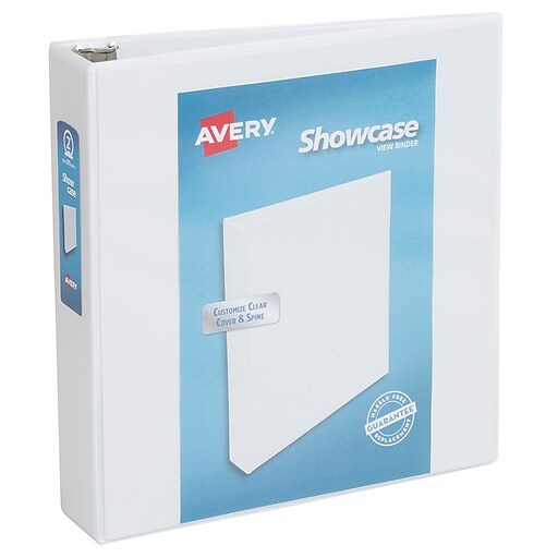 Avery Showcase Economy 2" 3Ring View Binders, Slant Ring, White (19701