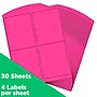 JAM Paper Laser/Inkjet Shipping  Labels, 4" x 5", Neon Pink, 4 Labels/Sheet, 30 Sheets/Pack (354329165)~#|#~sp90640088_sc7