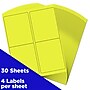 JAM Paper Laser/Inkjet Shipping Labels, 4" x 5", Neon Yellow, 4 Labels/Sheet, 30 Sheets/Pack (354329153)~#|#~sp90640092_sc7