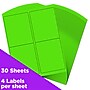 JAM Paper Shipping Labels, 4" x 5", Neon Green, 4 Labels/Sheet, 30 Sheets/Pack (354329156)~#|#~sp90640116_sc7