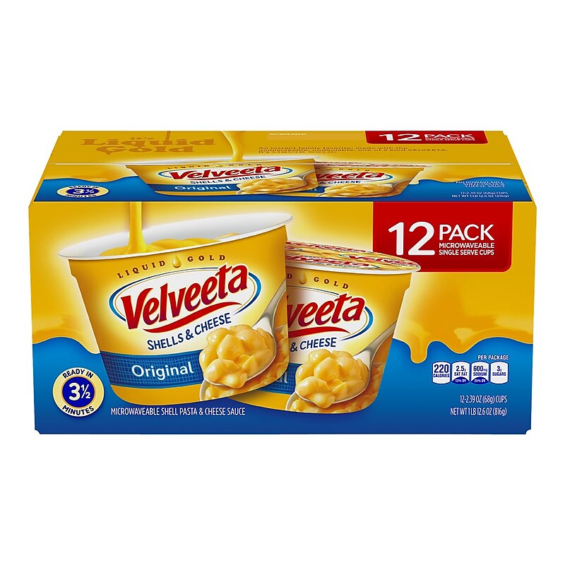 Velveeta Original Shell Pasta & Cheese Sauce, 2.4 oz., 12/Pack (5355) image 1