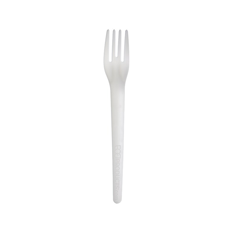 Eco-Products Plantware Crystallized Polylactide Fork, White, 1000/Carton (EP-S012) image 1